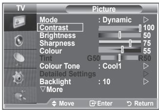 SAMSUNG LE32R89BD - Adjusting the Custom Picture - 1