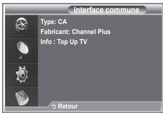 SAMSUNG LE32R89BD - Contient des informations relatives à la CAM insérée dans la fente CI et les affiche. - 1