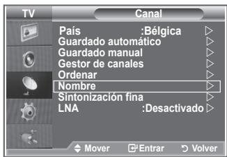 SAMSUNG LE32R89BD - Los nombres de los canales se asignarán de forma automática cuando éstos emitan dicha información. Estos nombres se pueden cambiar, lo que le permite asignar otros nuevos. - 1