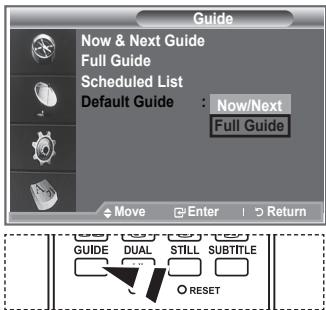 SAMSUNG LE32R89BD - Setting the Default Guide - 1