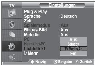 SAMSUNG LE32R89BD - Einstellen der Lichteffekt - 2