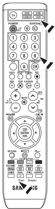 SAMSUNG LE32R89BD - Nastavitev daljinskega upravljalnika - 1