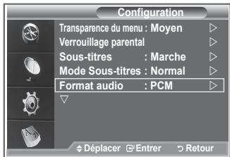 SAMSUNG LE32R89BD - Sélection du format sonore - 1
