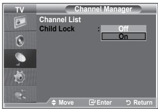 SAMSUNG LE32R89BD - Activating the Child Lock - 1