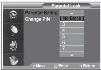 SAMSUNG LE32R89BD - Setting up the Parental Lock - 3