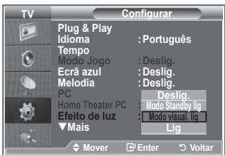 SAMSUNG LE32R89BD - Programar o Efeito de luz - 2