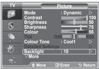SAMSUNG LE32R89BD - You can adjust the screen brightness by adjusting the LCD backlight brightness. (0\~10) - 1