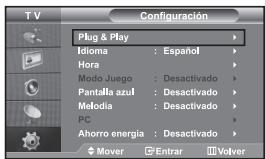 SAMSUNG LE32S67BD - Cuando el equipo se enciende por primera vez, se presenta automáticamente una serie de opciones de configuración básicas. Los ajustes siguientes están disponibles. - 1