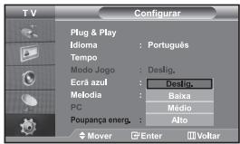 SAMSUNG LE32S67BD - Utilizar a função Poupar energia - 1