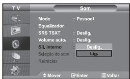SAMSUNG LE32S67BD - Seleccionar a opção Internal Mute (Sil. externo) - 1