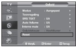 SAMSUNG LE32S67BD - De geluidsinstellingen terugstellen naar de standaard fabrieksinstellingen - 1
