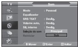 SAMSUNG LE32S67BD - Ouvir o som da imagem secundária - 1