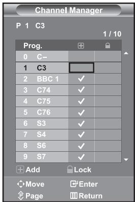 SAMSUNG LE32S67BD - Setting the Channel Manager - 1