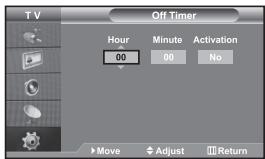 SAMSUNG LE32S67BD - Switching the Television On and Off Automatically - 2