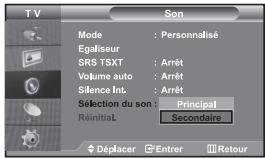 SAMSUNG LE32S67BD - Ecoute du son accompagnant l'image secondaire - 1