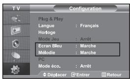 SAMSUNG LE32S67BD - Réglage du mode d'écran bleu / Sélection de mélodie - 1