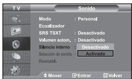 SAMSUNG LE32S67BD - Selección del silencio interno - 1