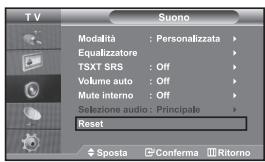 SAMSUNG LE32S67BD - Azzeramento delle impostazioni audio ai valori preimpostati in fabbrica - 1