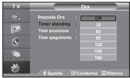 SAMSUNG LE32S67BD - È possibile impostare l'orologio del televisore in modo da visualizzare l'ora corrente quando si preme il tasto INFO. Per utilizzare i timer di accensione/spegnimento automatico è necessario impostare anche l'ora. - 1