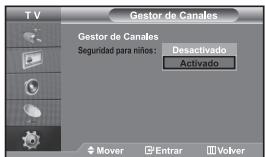 SAMSUNG LE32S67BD - Activación del bloqueo para niños - 1