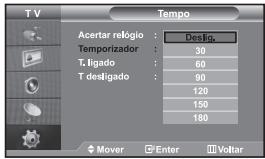 SAMSUNG LE32S67BD - Pode acertar o relógio do televisor para que apareça a hora actual quando carregar no botão "INFO". Também pode programar a hora se quiser utilizar os temporizadores Ligar/Desligar automático. - 1