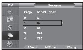 SAMSUNG LE32S67BD - Opgeslagen kanalen sorteren - 1