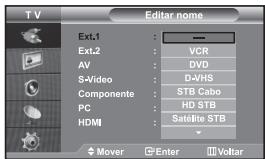 SAMSUNG LE32S67BD - Editar os nomes das fontes de entrada - 1