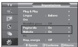 SAMSUNG LE32S67BD - Impostazione della modalità Pagina blu / Selezione della Melodia - 1