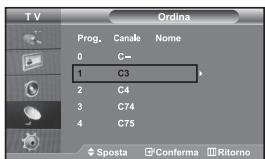 SAMSUNG LE32S67BD - Ordinamento dei canali memorizzati - 1