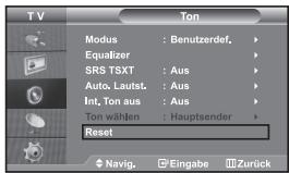 SAMSUNG LE32S67BD - Zurücksetzen der Toneinstellungen auf die werkseitig festgelegten Standardwerte - 1