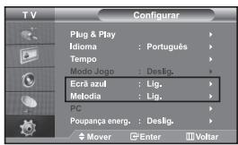 SAMSUNG LE32S67BD - Programar o modo de Ecrã azul / Seleccionar a Melodia - 1