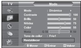 SAMSUNG LE32S67BD - Reajuste de los valores de la imagen a los valores predefinidos de fábrica - 1