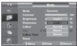 SAMSUNG LE32S67BD - Changing the Colour Tone - 1