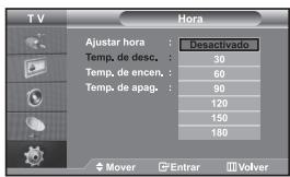 SAMSUNG LE32S67BD - Configuración y visualización de hora actual - 2