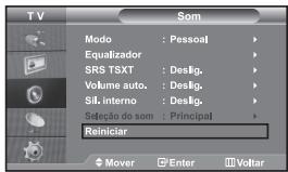 SAMSUNG LE32S67BD - Repor os valores de fábrica das definições de som - 1