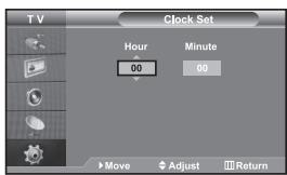 SAMSUNG LE32S67BD - Setting and Displaying the Current Time - 1