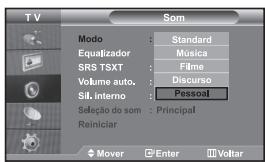 SAMSUNG LE32S67BD - Escolher o som Padrão - 1