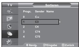 SAMSUNG LE32S67BD - Gespeicherte Kanäle sortieren - 1