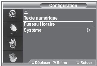 SAMSUNG LE32S86BD - Sélection du fuseau horaire où vous vous trouvez. - 1