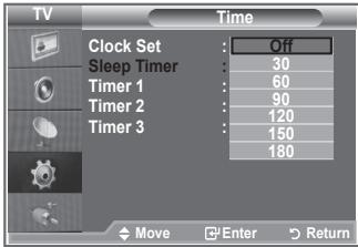 SAMSUNG LE32S86BD - Setting the Sleep Timer - 2