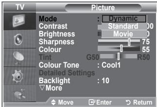 SAMSUNG LE32S86BD - Changing the Picture Standard - 2
