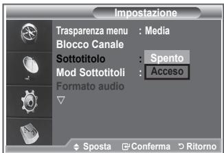 SAMSUNG LE32S86BD - Impostazione dei sottitololi - 1