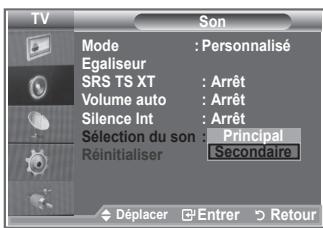 SAMSUNG LE32S86BD - Écoute du son accompagnant l'image secondaire - 2