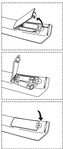 SAMSUNG LE32S86BD - Insertion des piles dans la télécommande - 1