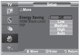 SAMSUNG LE32S86BD - Using the Energy Saving Feature - 2
