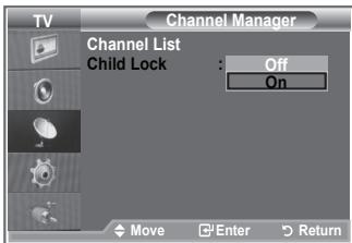 SAMSUNG LE32S86BD - Activating the Child Lock - 1