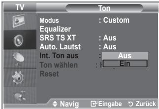 SAMSUNG LE32S86BD - Auswahlen der internen Stummschaltung - 2