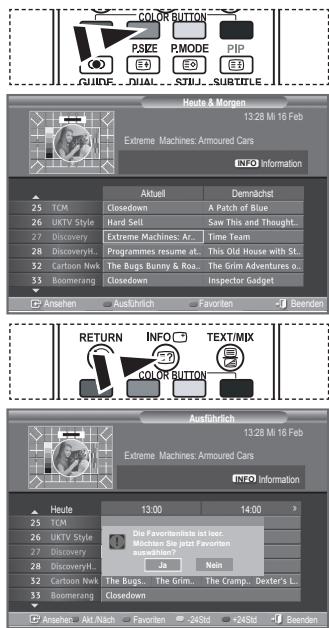 SAMSUNG LE32S86BD - Im Menu des elektronischen Programmführers können Sie alle Kanäle oder die bevorzugten Kanäle anziegen. - 1