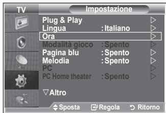 SAMSUNG LE32S86BD - Impostazione e visualizzazione dell'ora corrente - 1