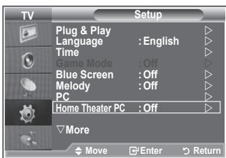 SAMSUNG LE32S86BD - Setting the Home Theater PC - 1
